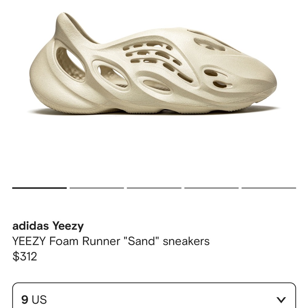 Yeezy Foam Rnr …Color: Sand …Size: 9